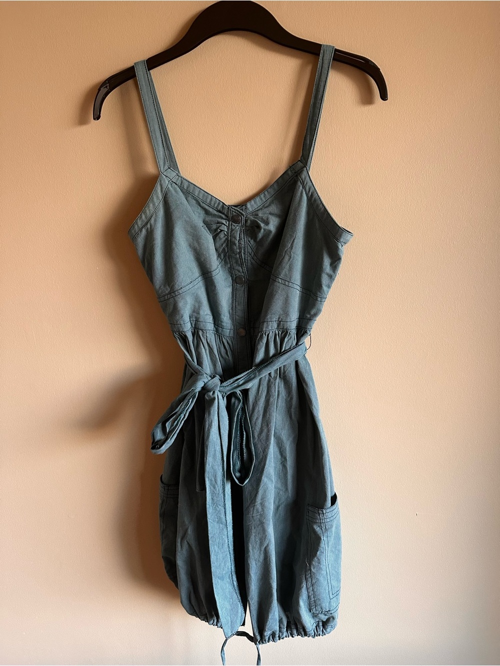 Zac Posen for Target Blue-Green Tie-my Waist Mini Dress